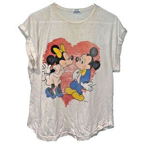 Disney Mickey & Minnie Love Graphic T-Shirt Women’s L USA Vintage 1980’s